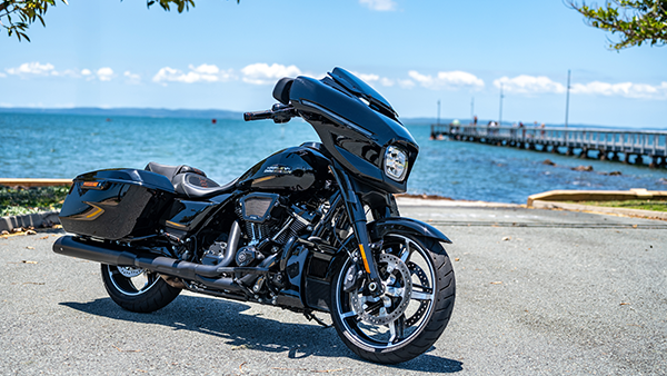 Harley-Davidson Street Glide photographed by the sea