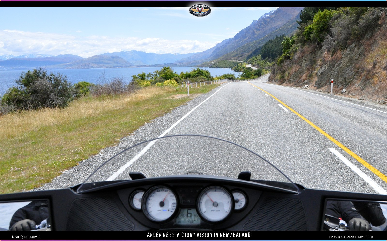 Vision cockpit view on Lake Wakatipu road
